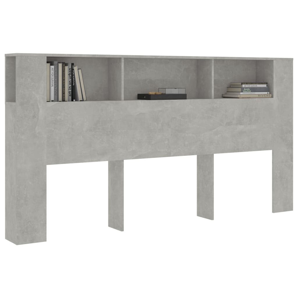 Armoire de tête de lit Gris béton 200x18,5x104,5 cm - XIOS