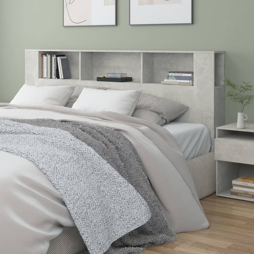 Armoire de tête de lit Gris béton 200x18,5x104,5 cm - XIOS
