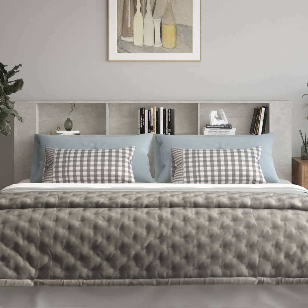 Armoire de tête de lit Gris béton 220x18,5x104,5 cm - XIOS
