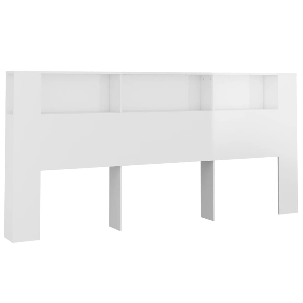 Armoire de tête de lit Blanc brillant 220x18,5x104,5 cm - XIOS