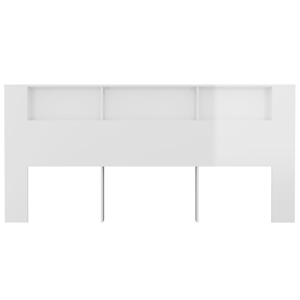 Armoire de tête de lit Blanc brillant 220x18,5x104,5 cm - XIOS