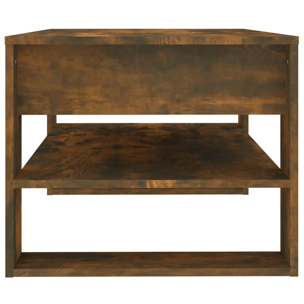 Table basse chêne fumé 102x55x45 cm bois d'ingénierie - XIOS