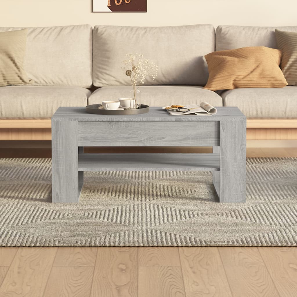 Table basse sonoma gris 102x55x45 cm bois d'ingénierie - XIOS