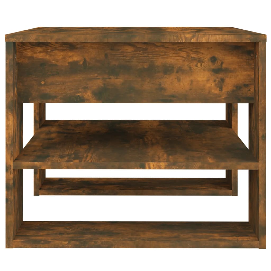Table basse chêne fumé 55,5x55x45 cm bois d'ingénierie - XIOS