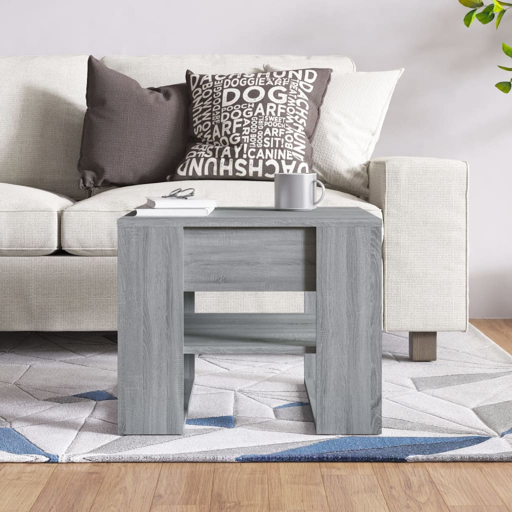Table basse sonoma gris 55,5x55x45 cm bois d'ingénierie - XIOS