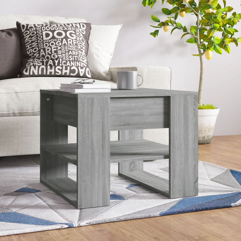 Table basse sonoma gris 55,5x55x45 cm bois d'ingénierie - XIOS