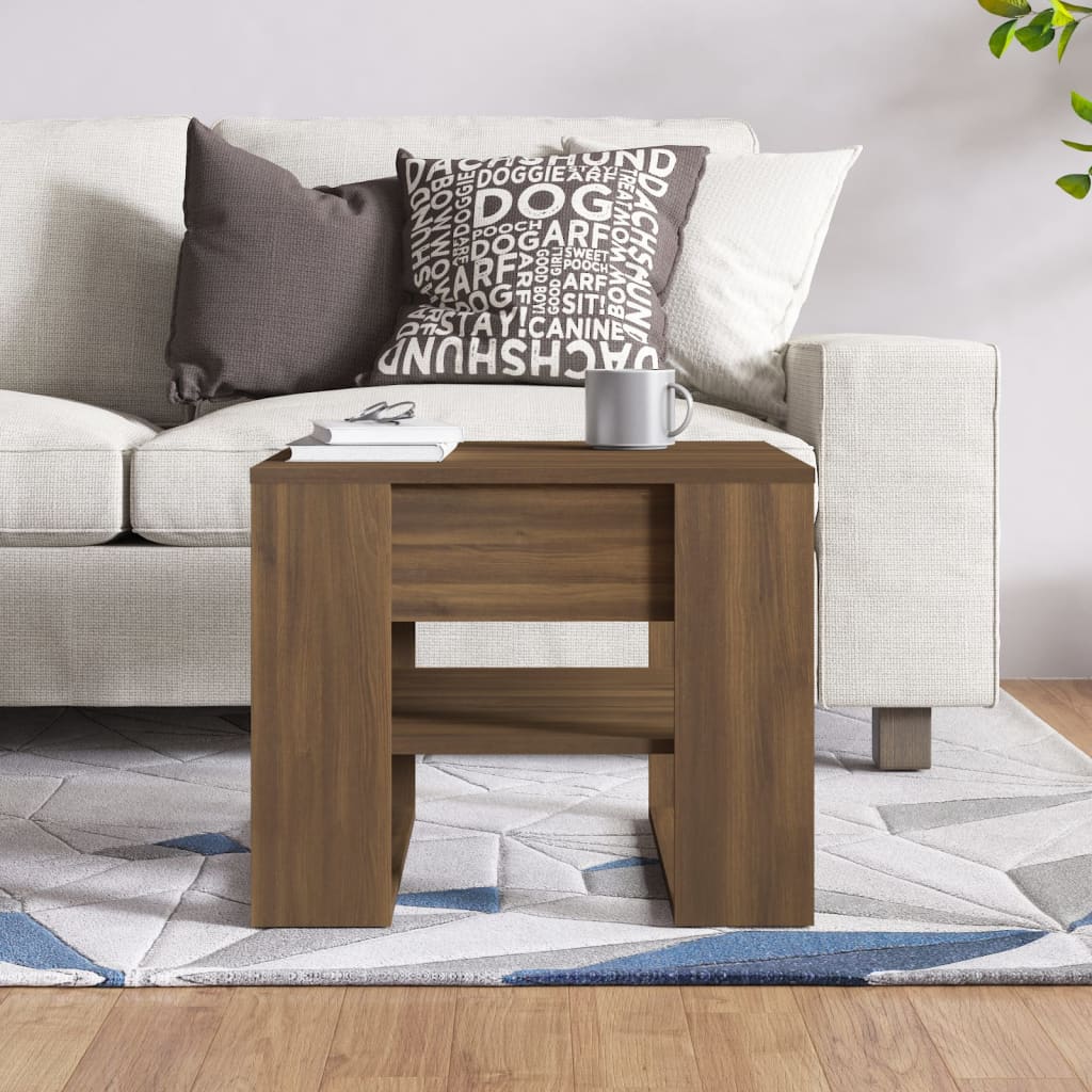 Table basse Chêne marron 55,5x55x45 cm Bois d'ingénierie - XIOS