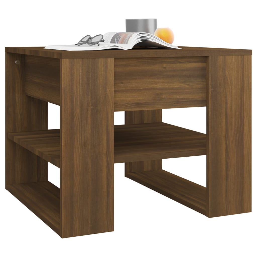 Table basse Chêne marron 55,5x55x45 cm Bois d'ingénierie - XIOS