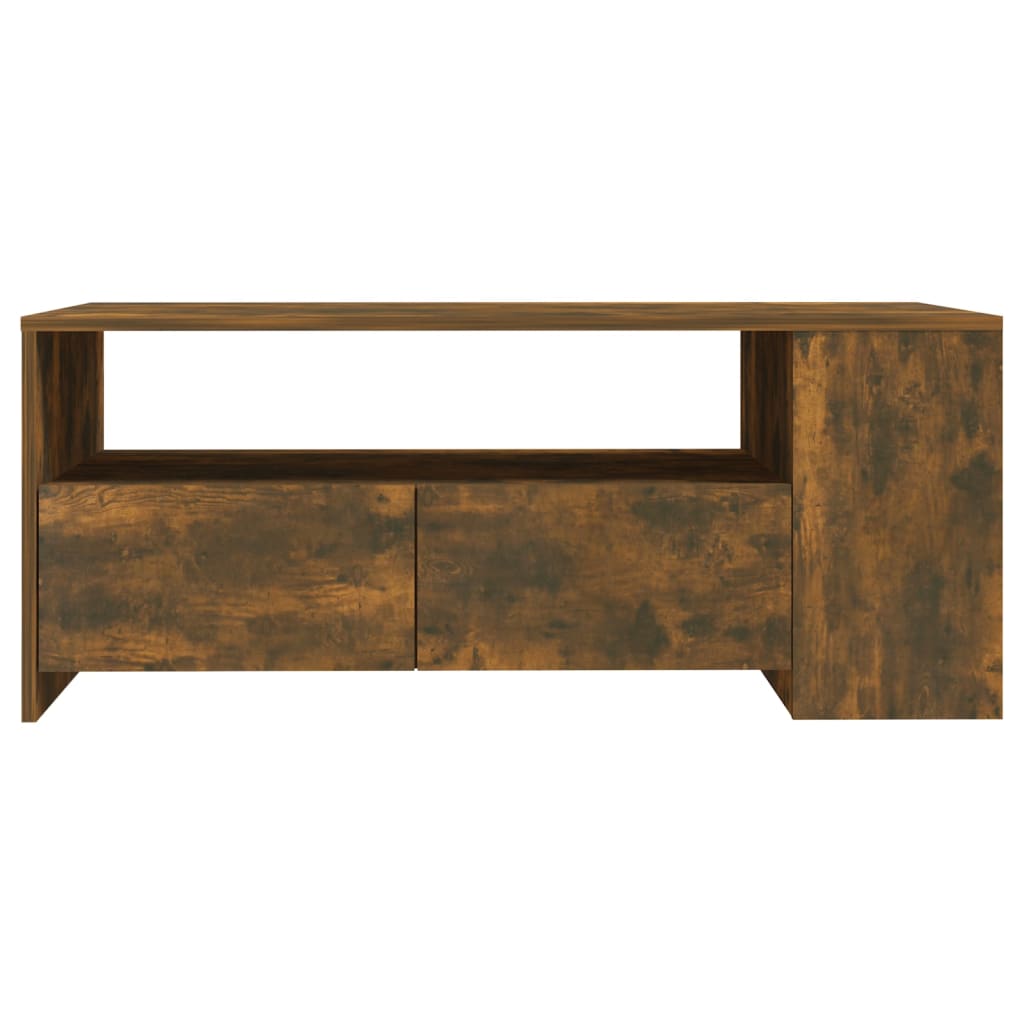 Table basse chêne fumé 102x55x42 cm bois d'ingénierie - XIOS