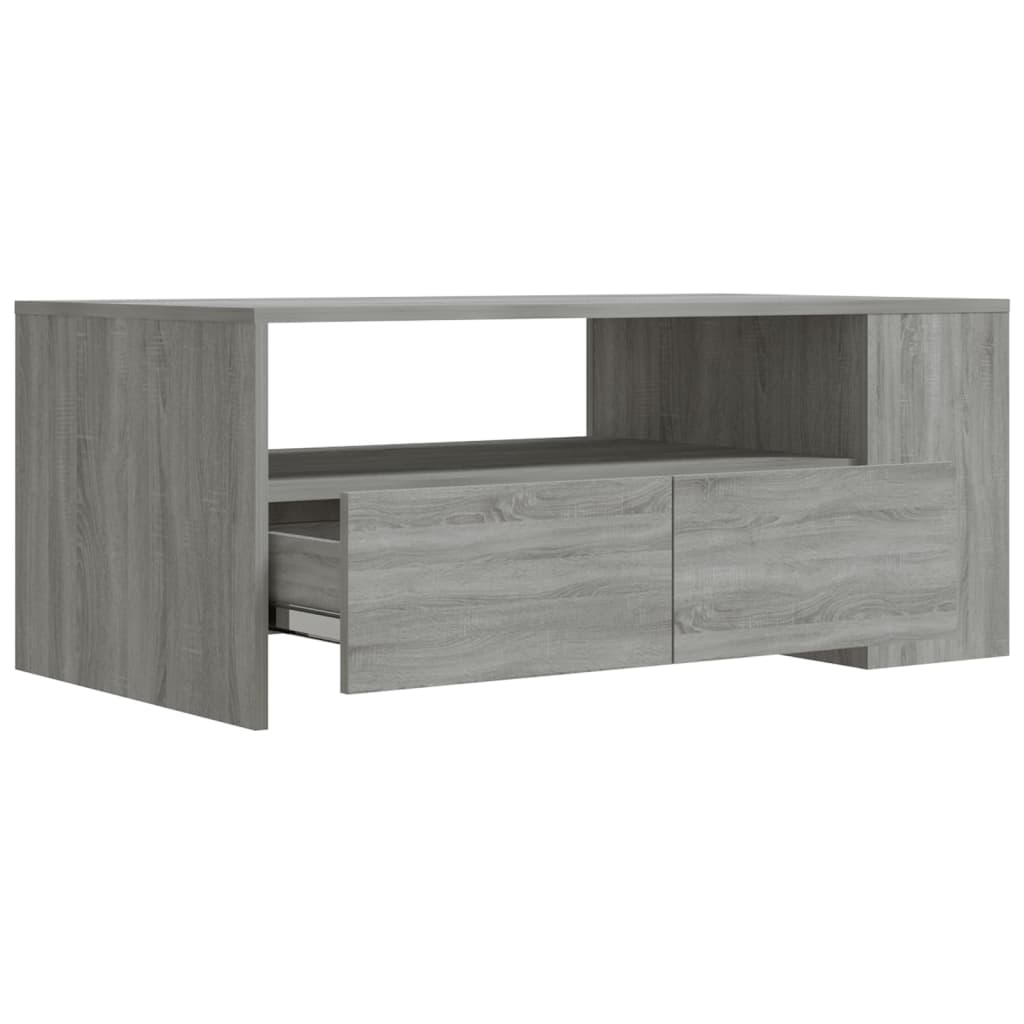 Table basse sonoma gris 102x55x42 cm bois d'ingénierie - XIOS