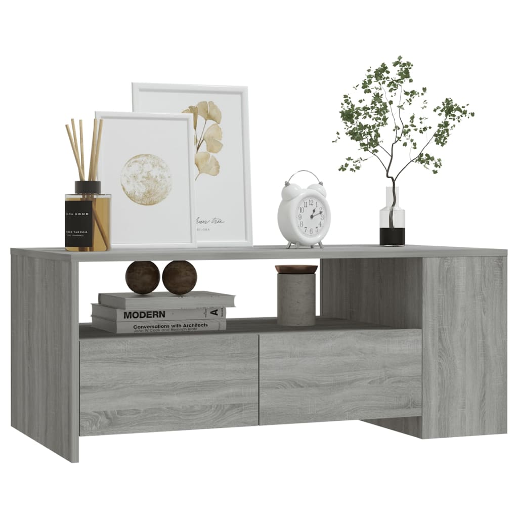 Table basse sonoma gris 102x55x42 cm bois d'ingénierie - XIOS
