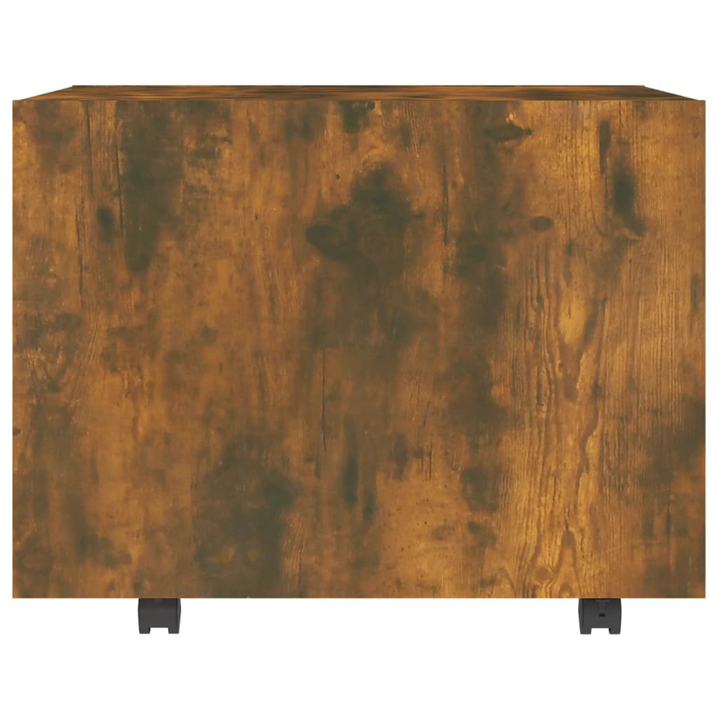 Table basse chêne fumé 55x55x40 cm bois d'ingénierie - XIOS