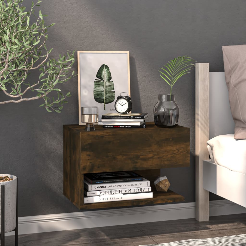 Tables de chevet murales 2 pcs Chêne fumé - XIOS