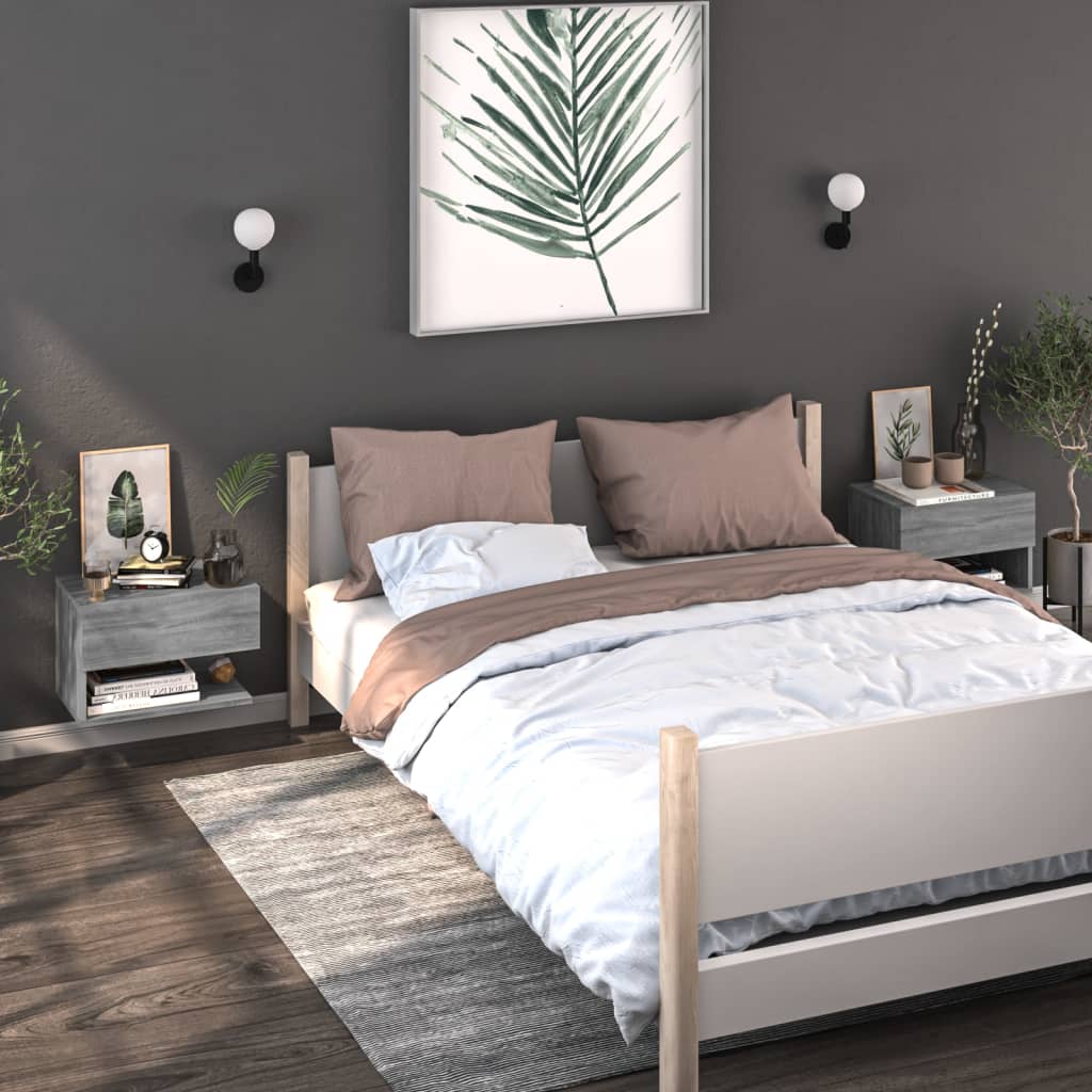 Tables de chevet murales 2 pcs Sonoma gris - XIOS