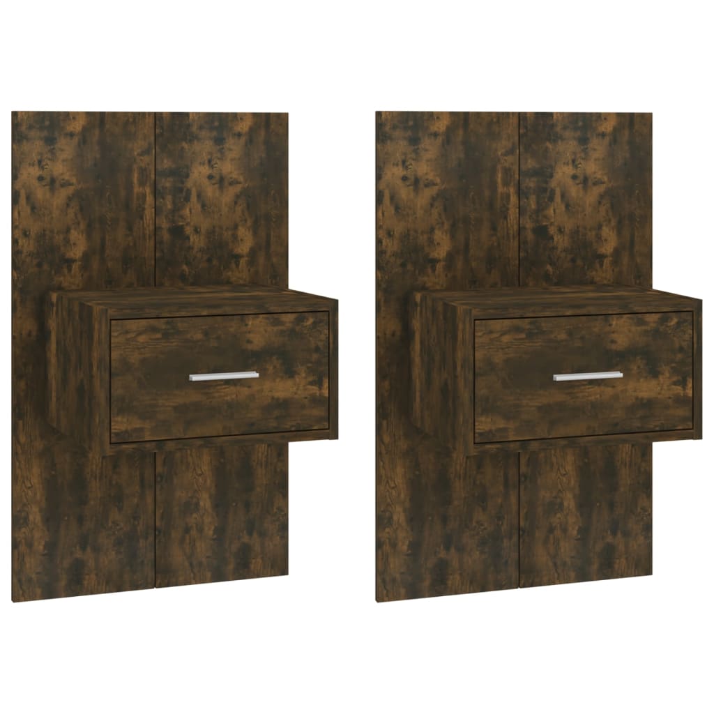 Tables de chevet murales 2 pcs Chêne fumé - XIOS