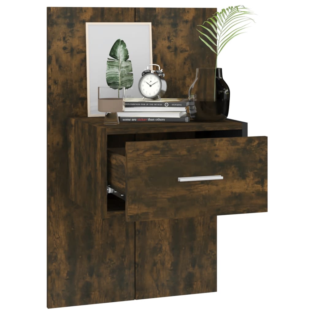 Tables de chevet murales 2 pcs Chêne fumé - XIOS