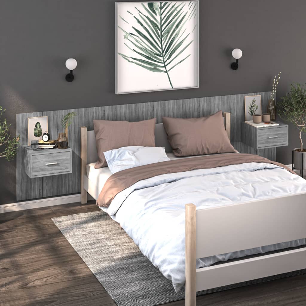 Tables de chevet murales 2 pcs Sonoma gris - XIOS