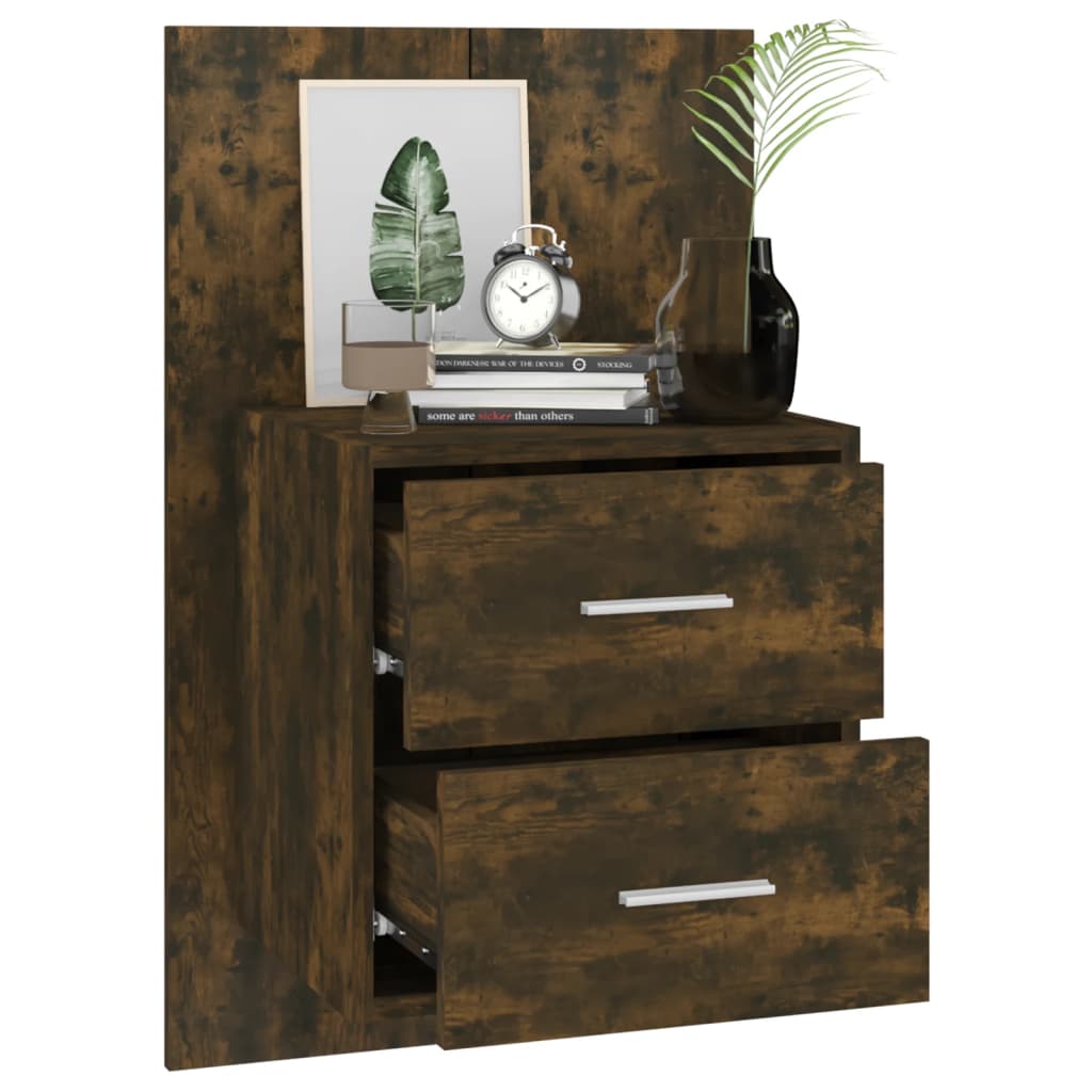 Tables de chevet murales 2 pcs Chêne fumé - XIOS