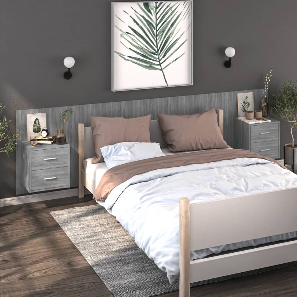 Tables de chevet murales 2 pcs Sonoma gris - XIOS