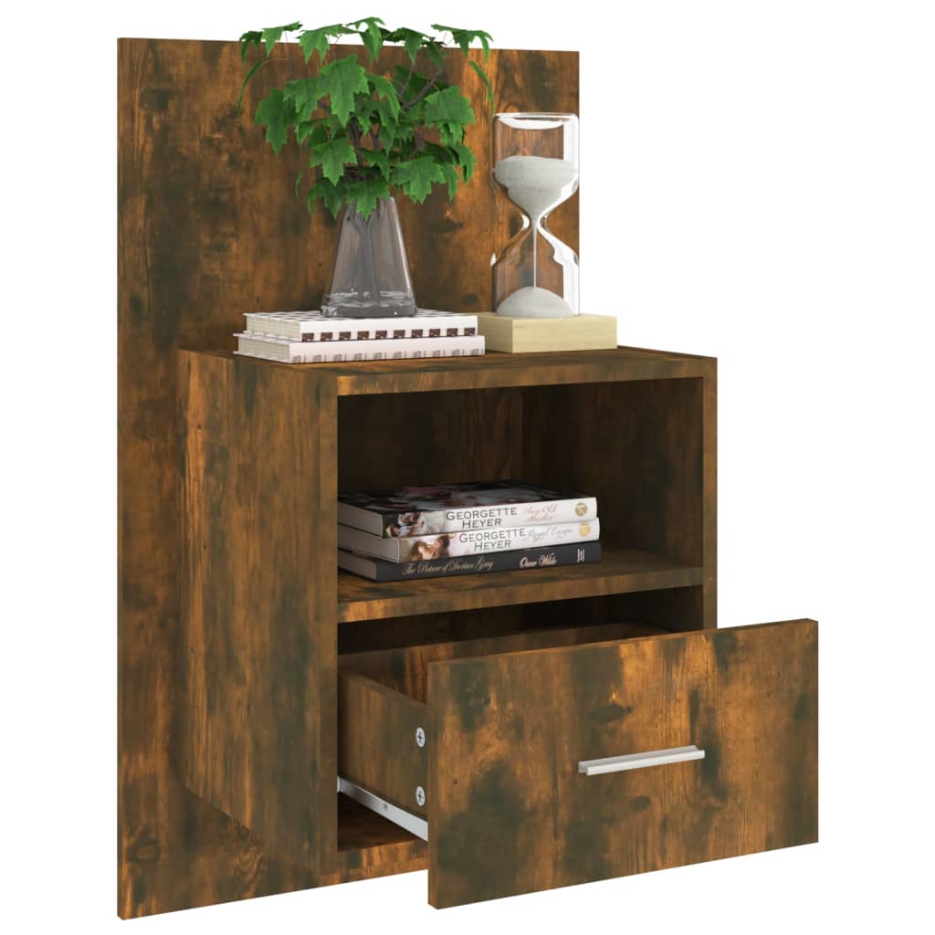 Tables de chevet murales 2 pcs Chêne fumé - XIOS