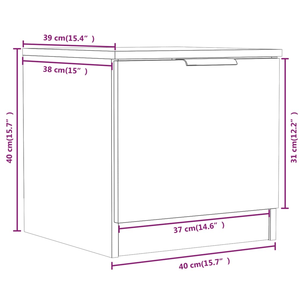 Tables de chevet 2 pcs Sonoma gris 40x39x40 cm - XIOS