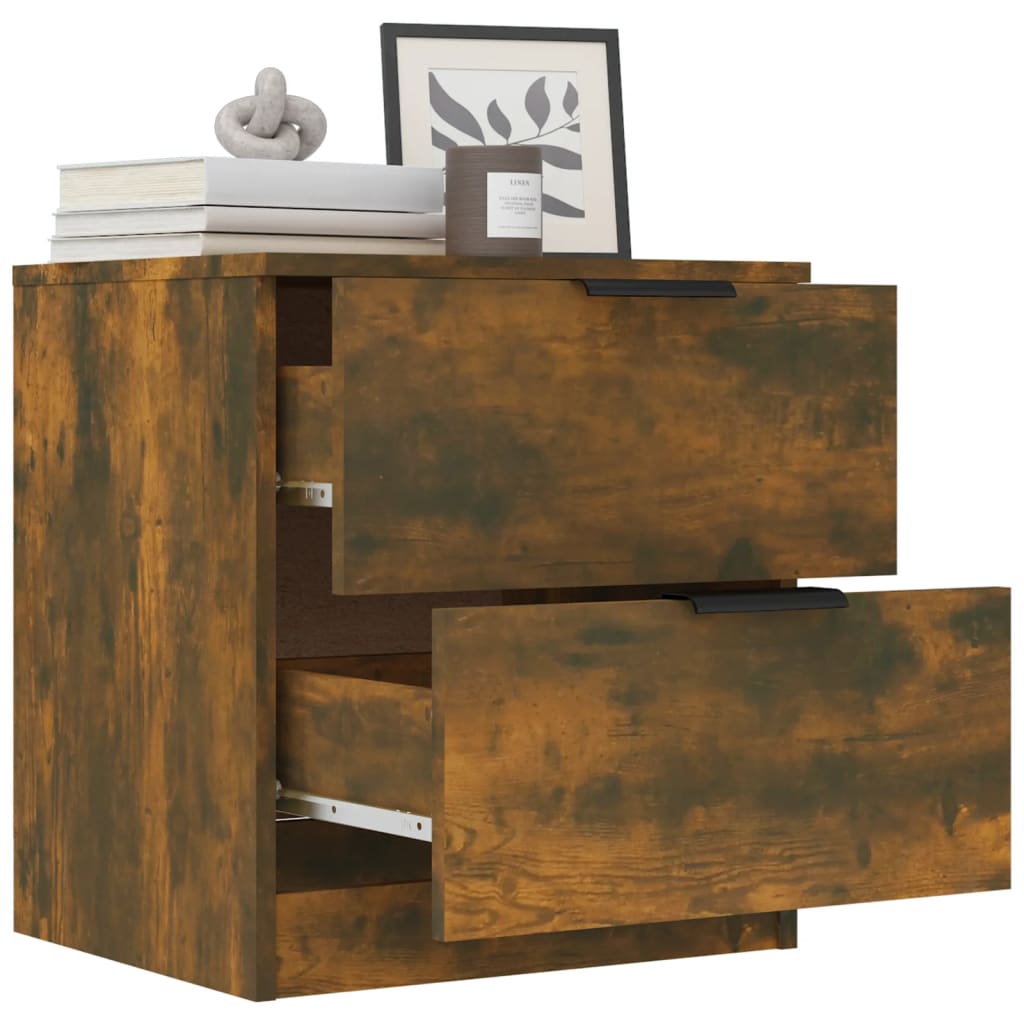 Tables de chevet 2 pcs Chêne fumé Bois d'ingénierie - XIOS