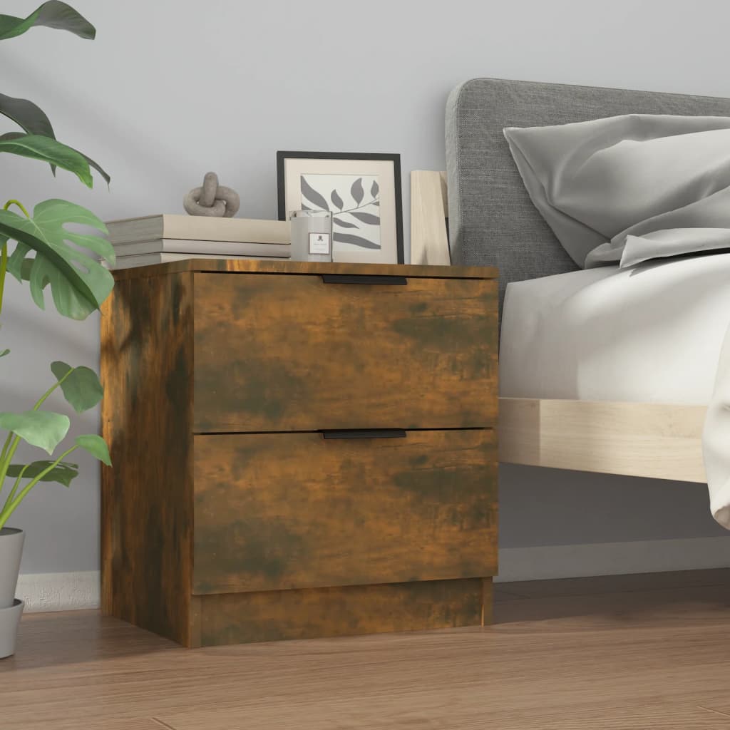 Tables de chevet 2 pcs Chêne fumé Bois d'ingénierie - XIOS