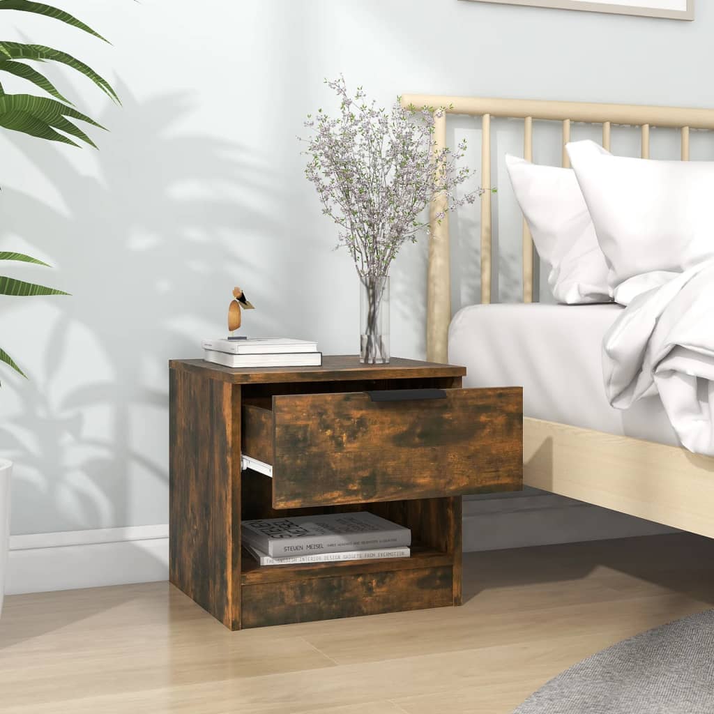 Tables de chevet 2 pcs Chêne fumé Bois d'ingénierie - XIOS