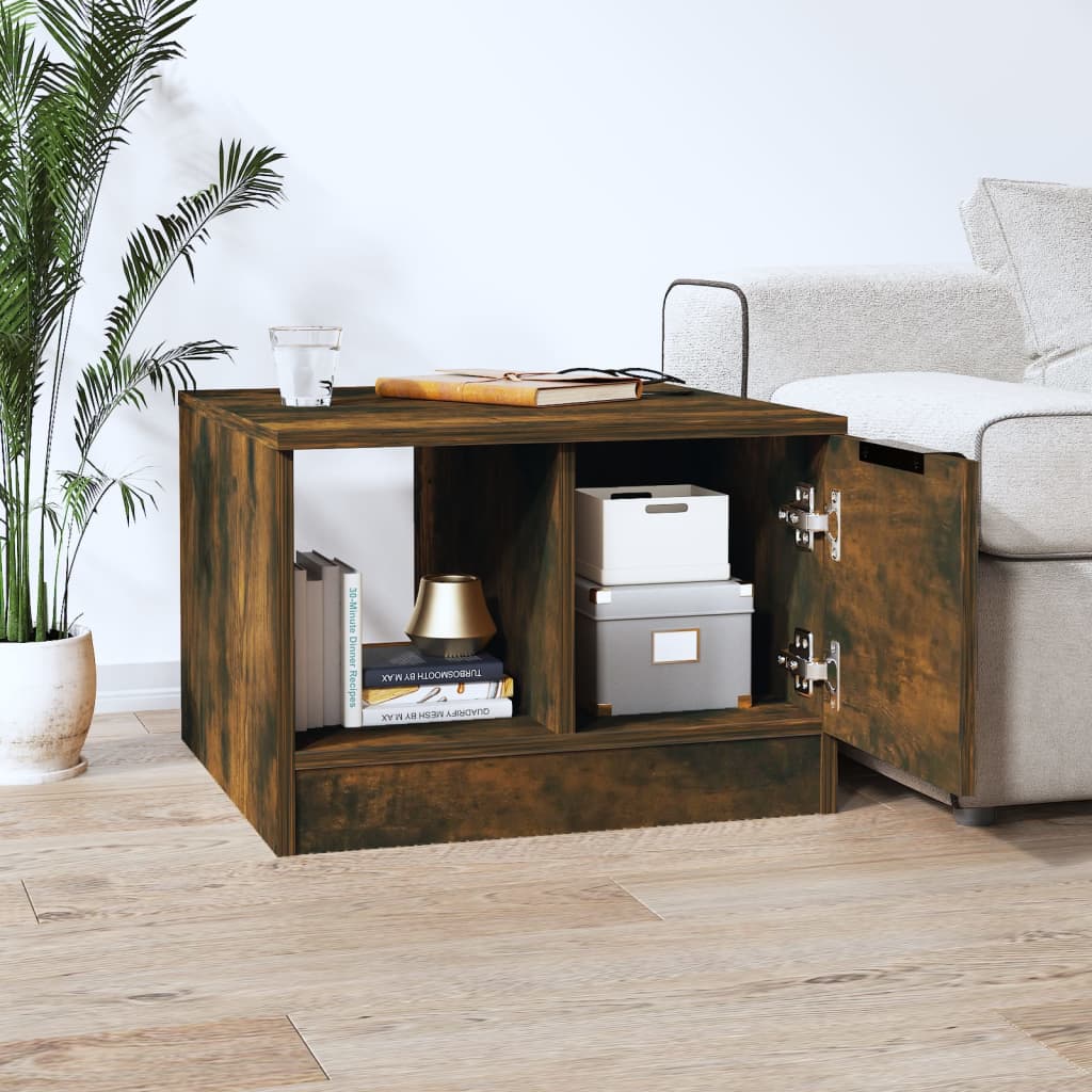 Table basse Chêne fumé 50x50x36 cm Bois d'ingénierie - XIOS