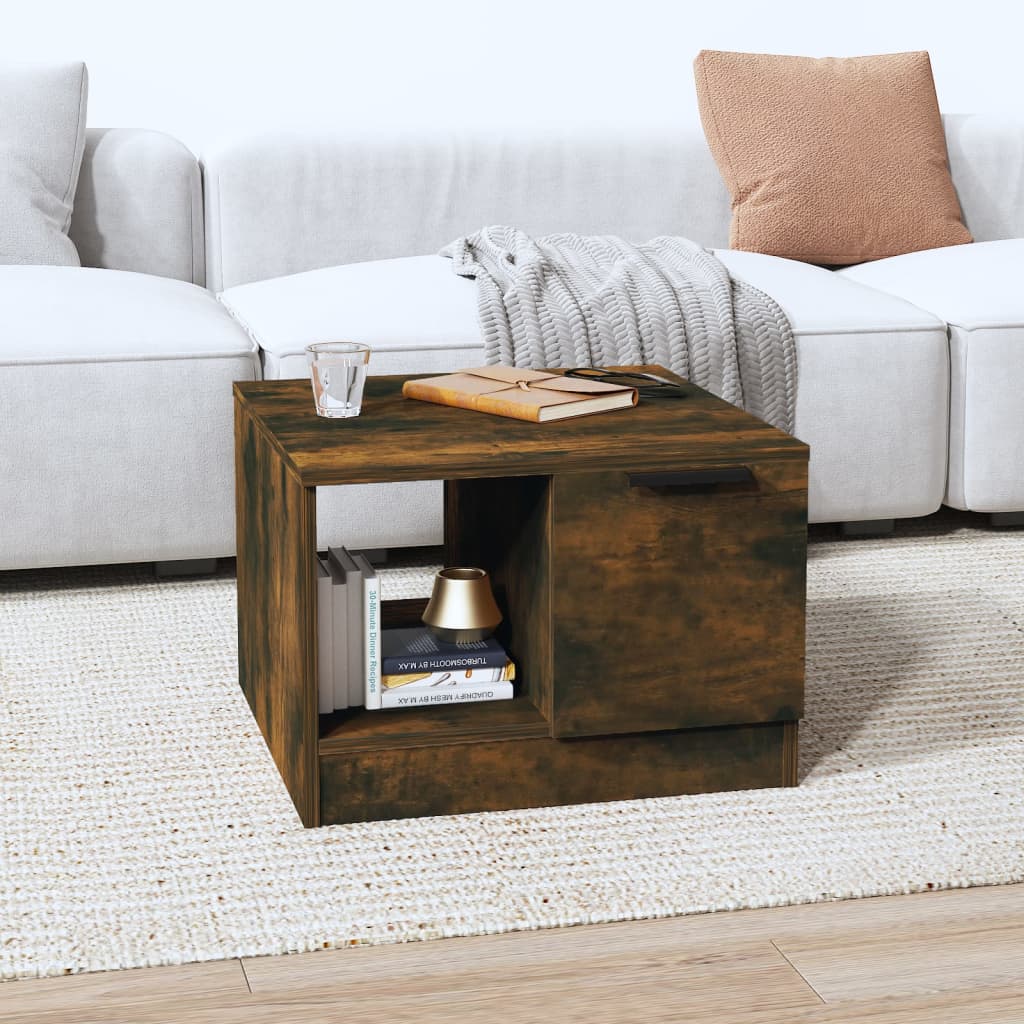 Table basse Chêne fumé 50x50x36 cm Bois d'ingénierie - XIOS