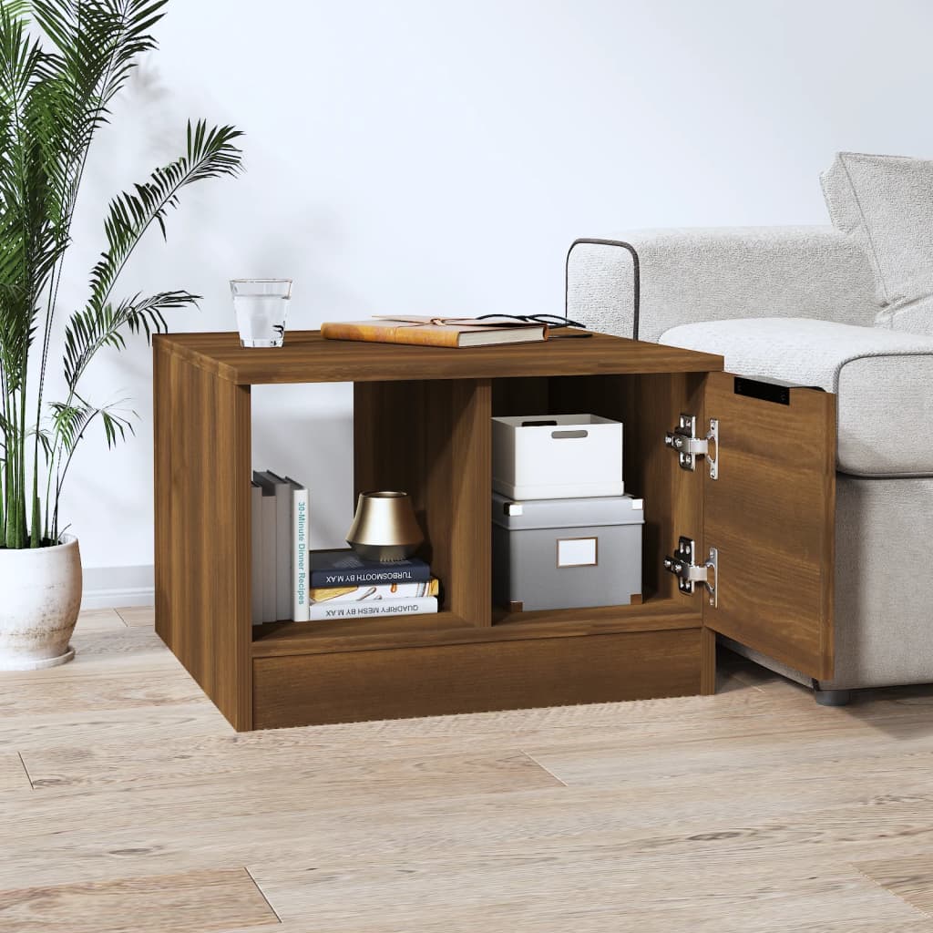 Table basse Chêne marron 50x50x36 cm Bois d'ingénierie - XIOS