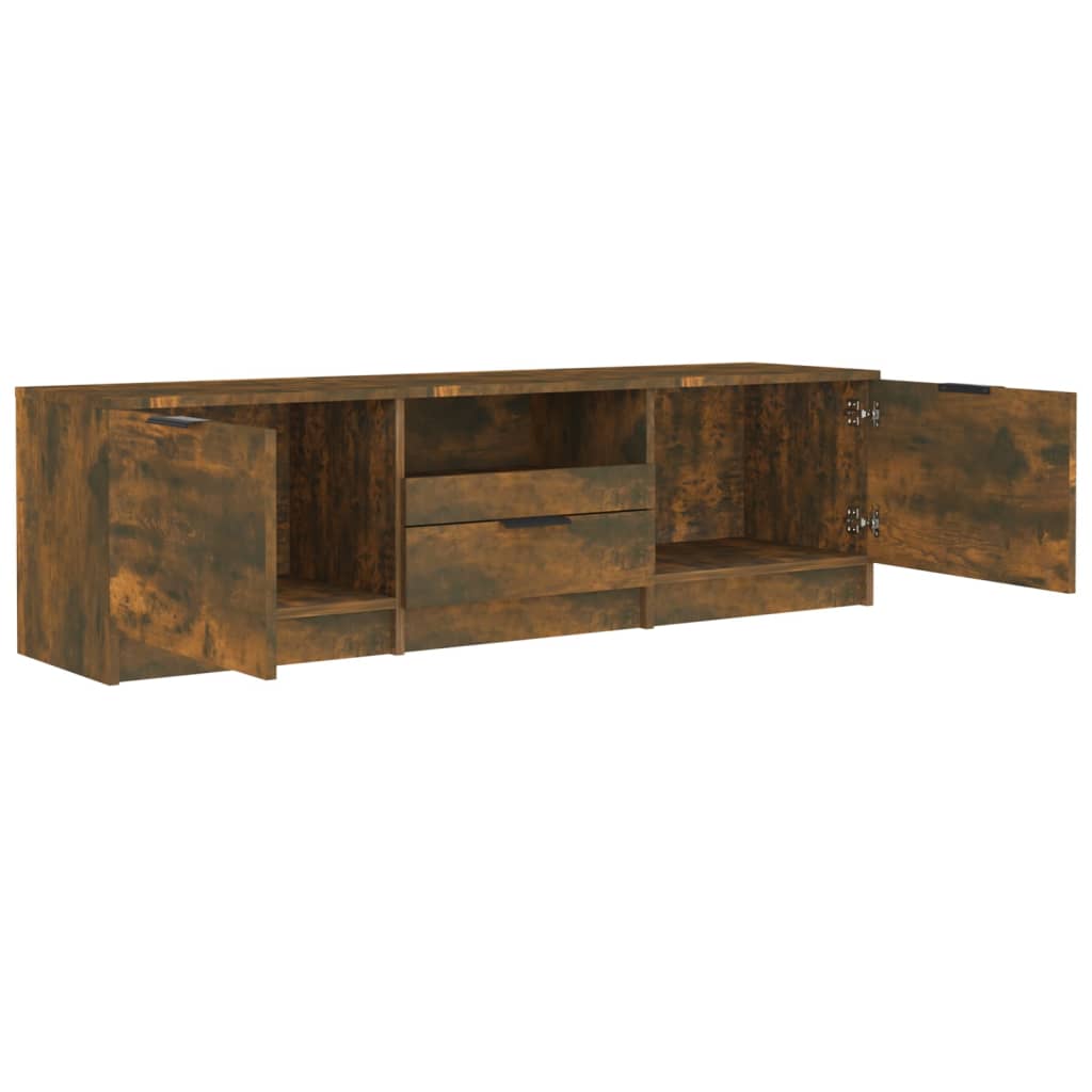Meuble TV Chêne fumé 140x35x40 cm Bois d'ingénierie - XIOS