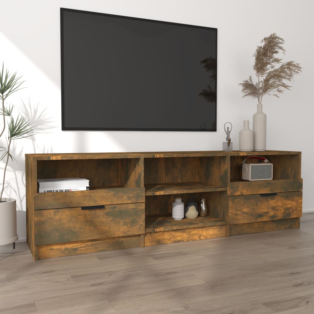 Meuble TV Chêne fumé 150x33,5x45 cm Bois d'ingénierie - XIOS