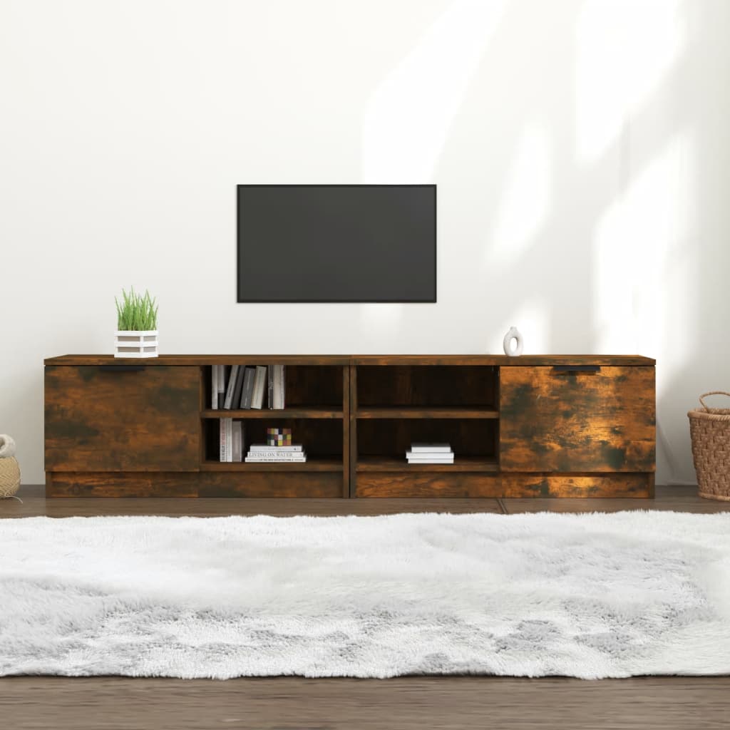 Meubles TV 2 pcs Chêne fumé 80x35x36,5 cm Bois d'ingénierie - XIOS
