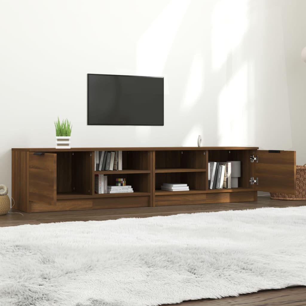 Meuble TV 2 pcs Chêne marron 80x35x36,5 cm Bois d'ingénierie - XIOS