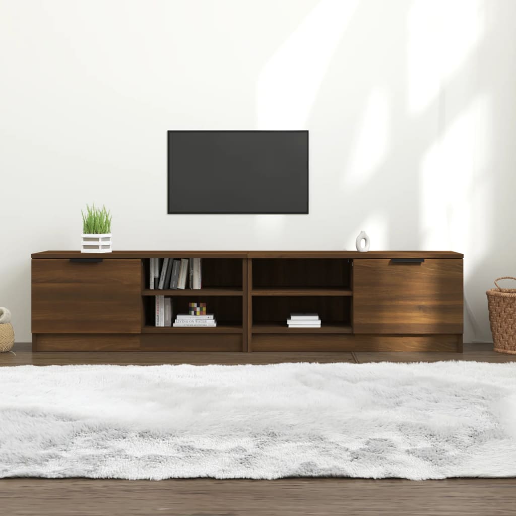 Meuble TV 2 pcs Chêne marron 80x35x36,5 cm Bois d'ingénierie - XIOS