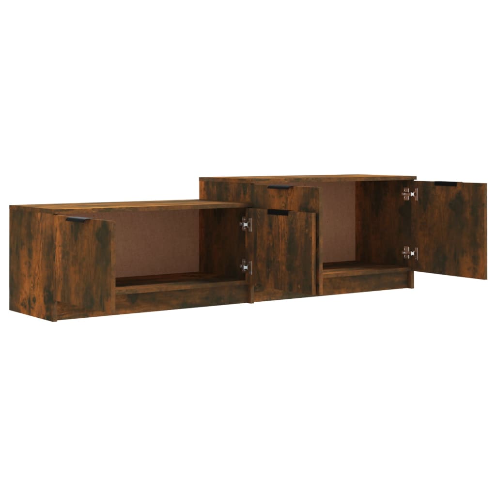 Meuble TV Chêne fumé 158,5x36x45 cm Bois d'ingénierie - XIOS
