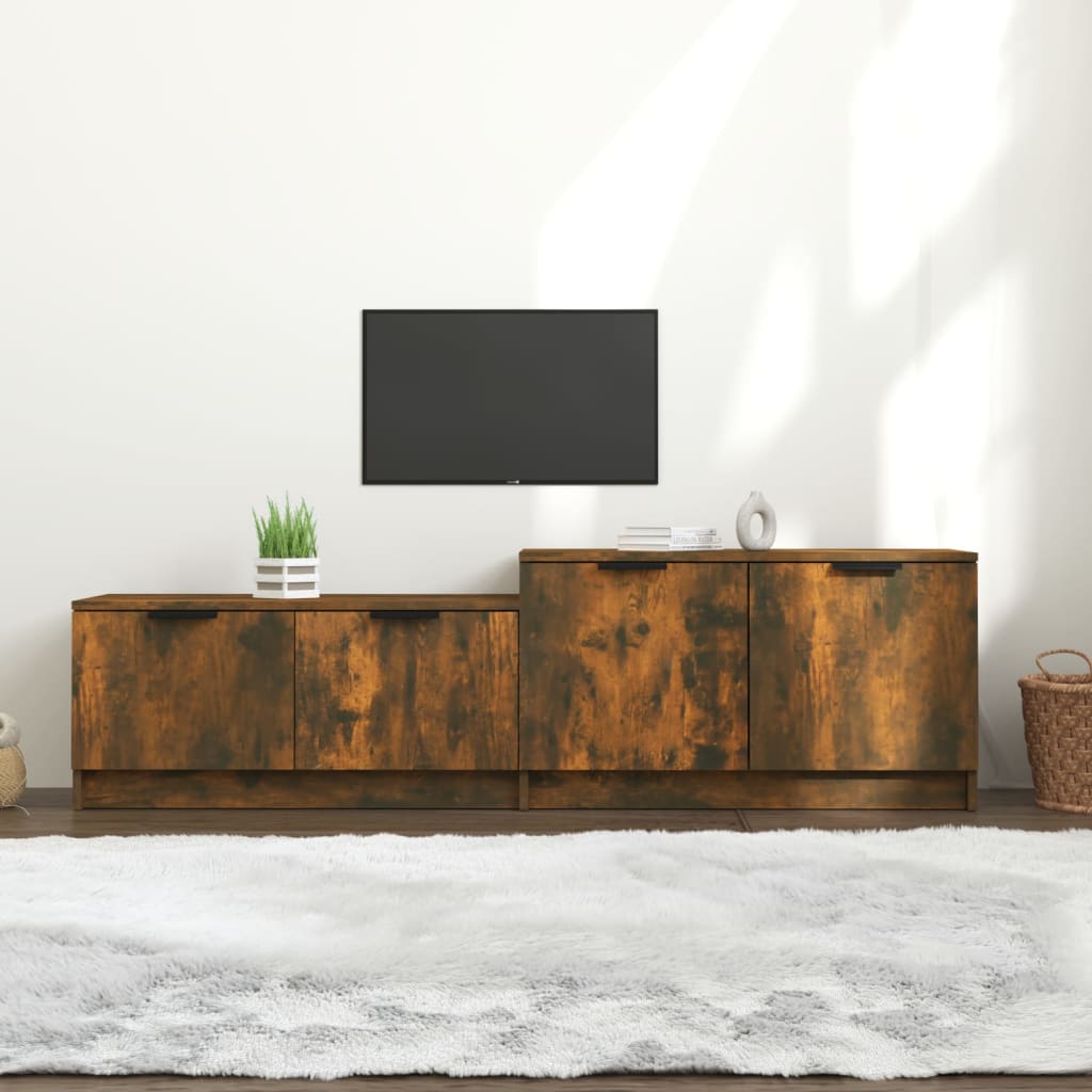 Meuble TV Chêne fumé 158,5x36x45 cm Bois d'ingénierie - XIOS