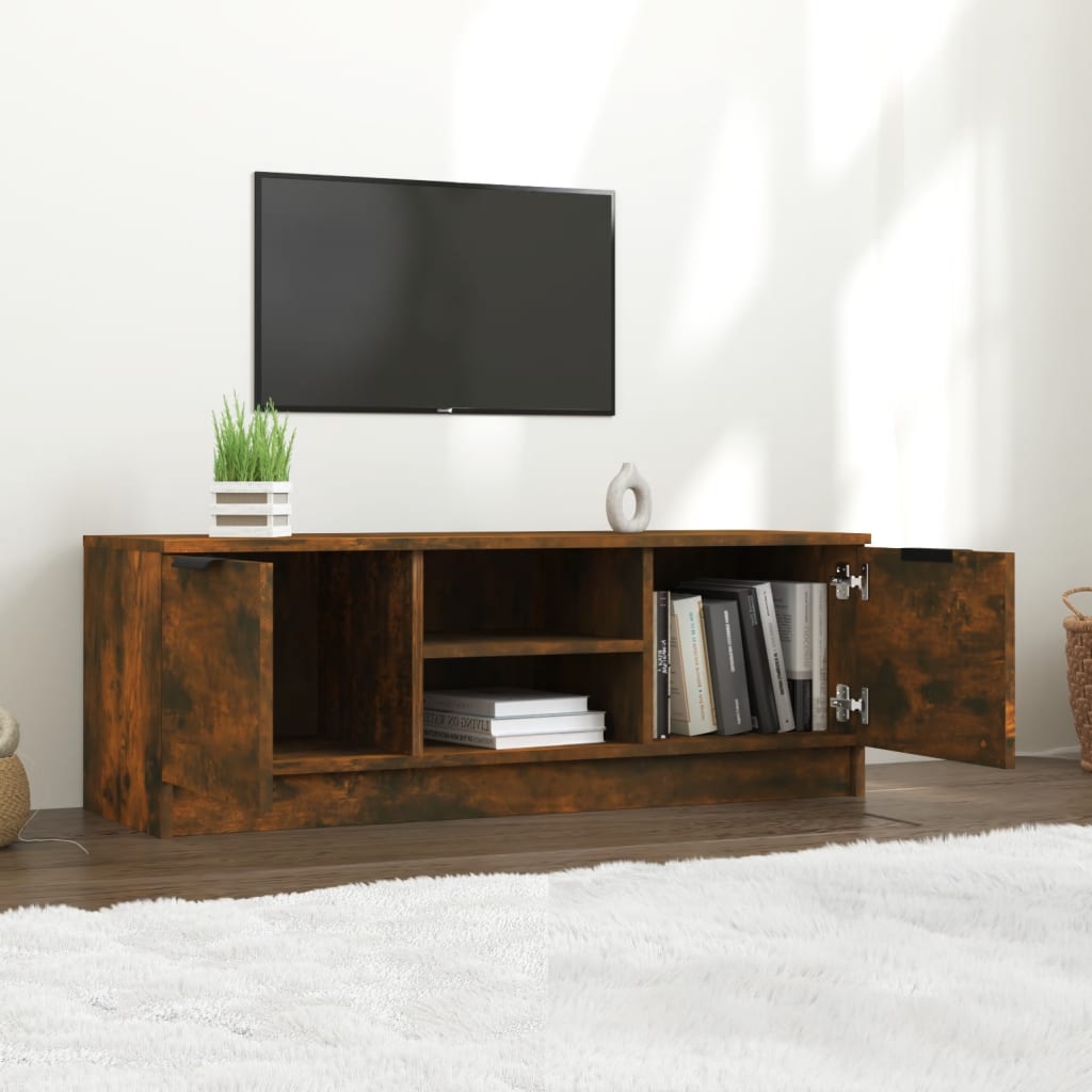 Meuble TV Chêne fumé 102x35x36,5 cm Bois d'ingénierie - XIOS