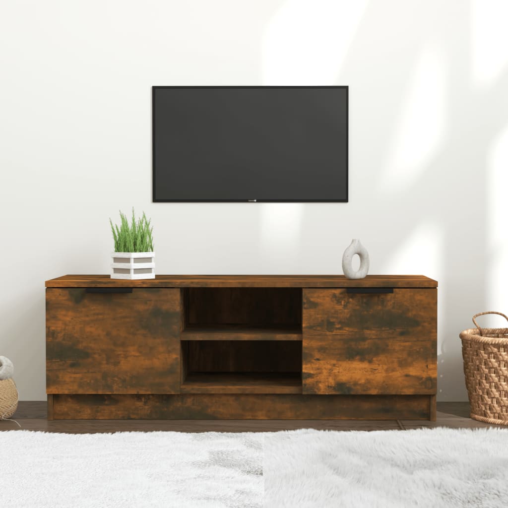 Meuble TV Chêne fumé 102x35x36,5 cm Bois d'ingénierie - XIOS