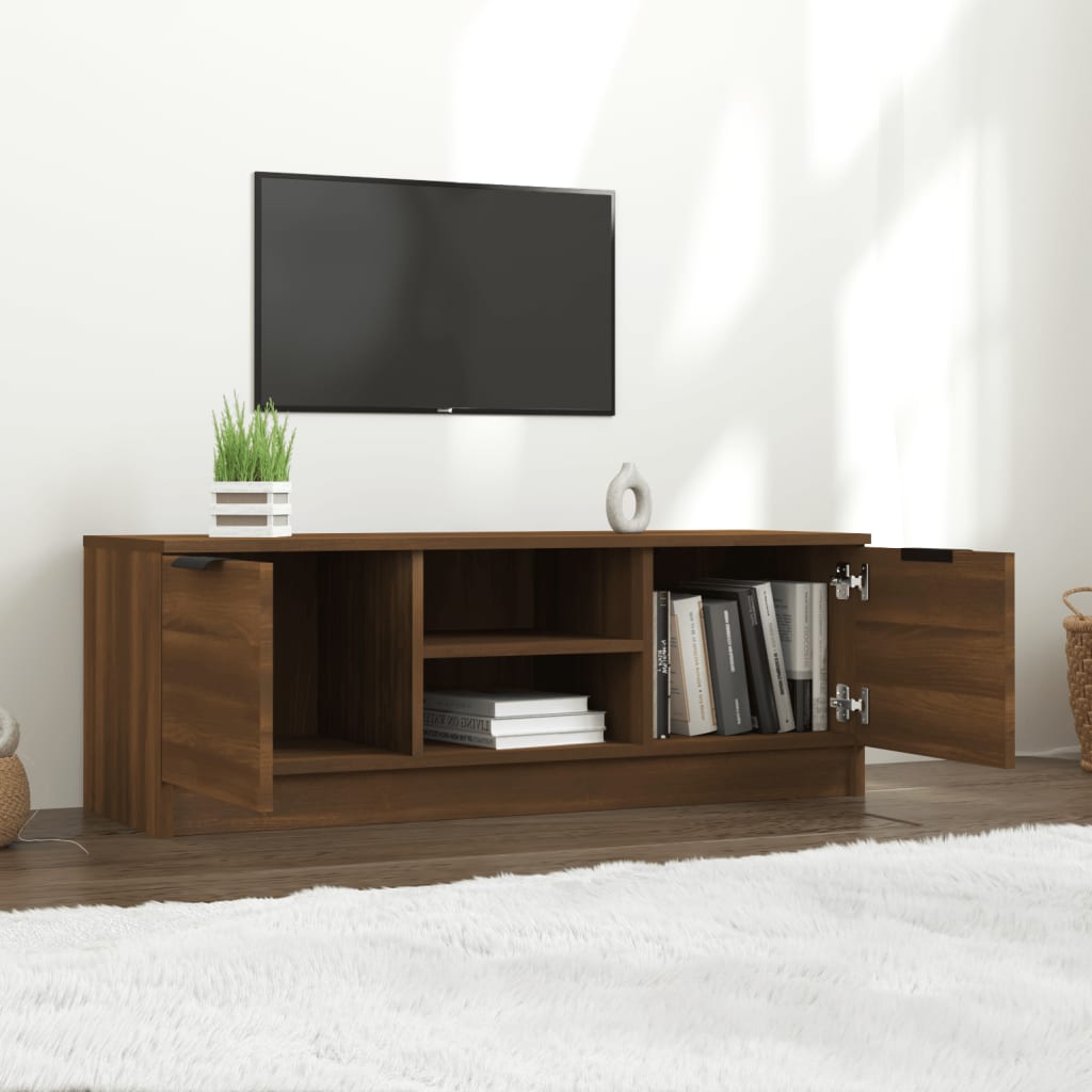 Meuble TV Chêne marron 102x35x36,5 cm Bois d'ingénierie - XIOS