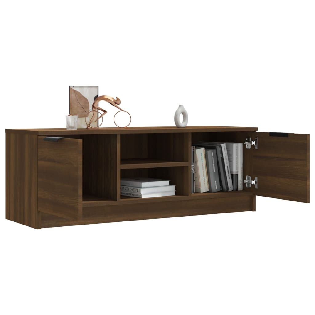Meuble TV Chêne marron 102x35x36,5 cm Bois d'ingénierie - XIOS