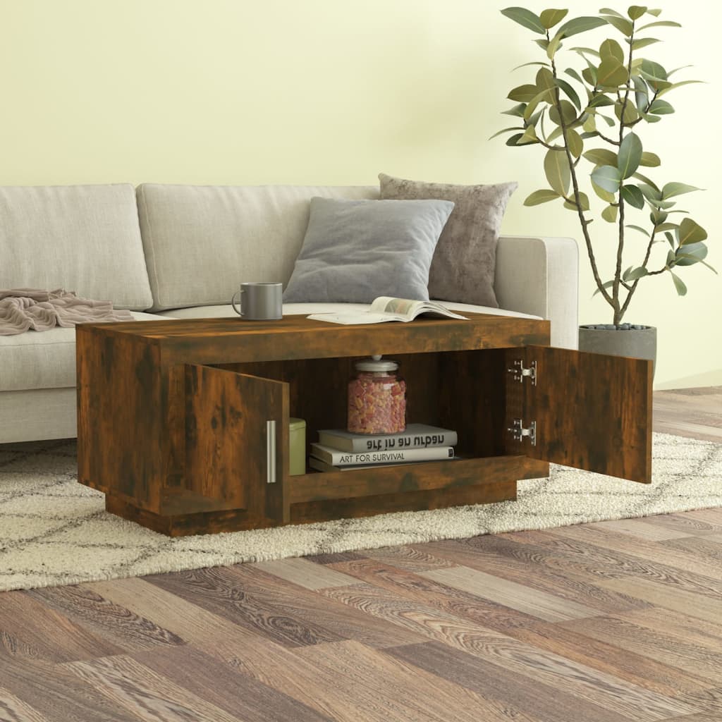 Table basse Chêne fumé 102x50x45 cm Bois d'ingénierie - XIOS