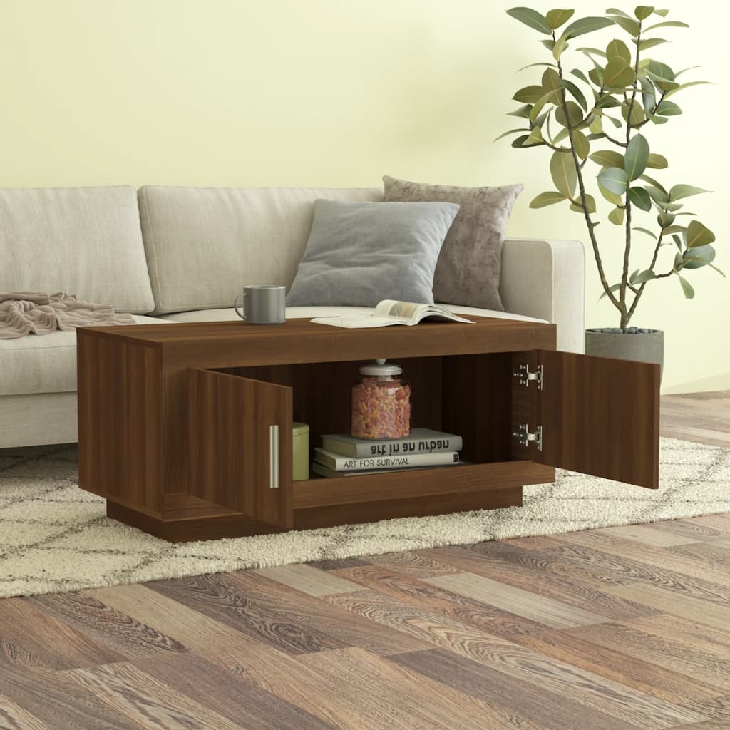 Table basse Chêne marron 102x50x45 cm Bois d'ingénierie - XIOS