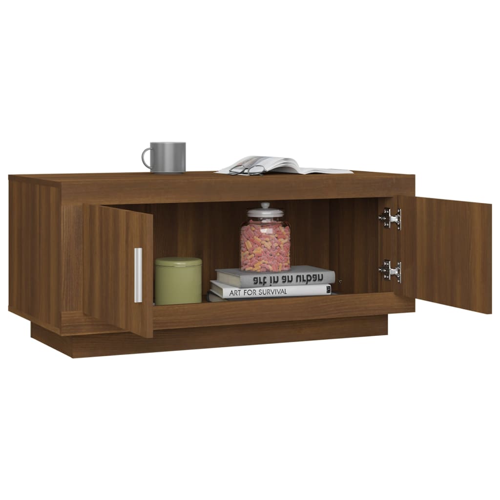 Table basse Chêne marron 102x50x45 cm Bois d'ingénierie - XIOS