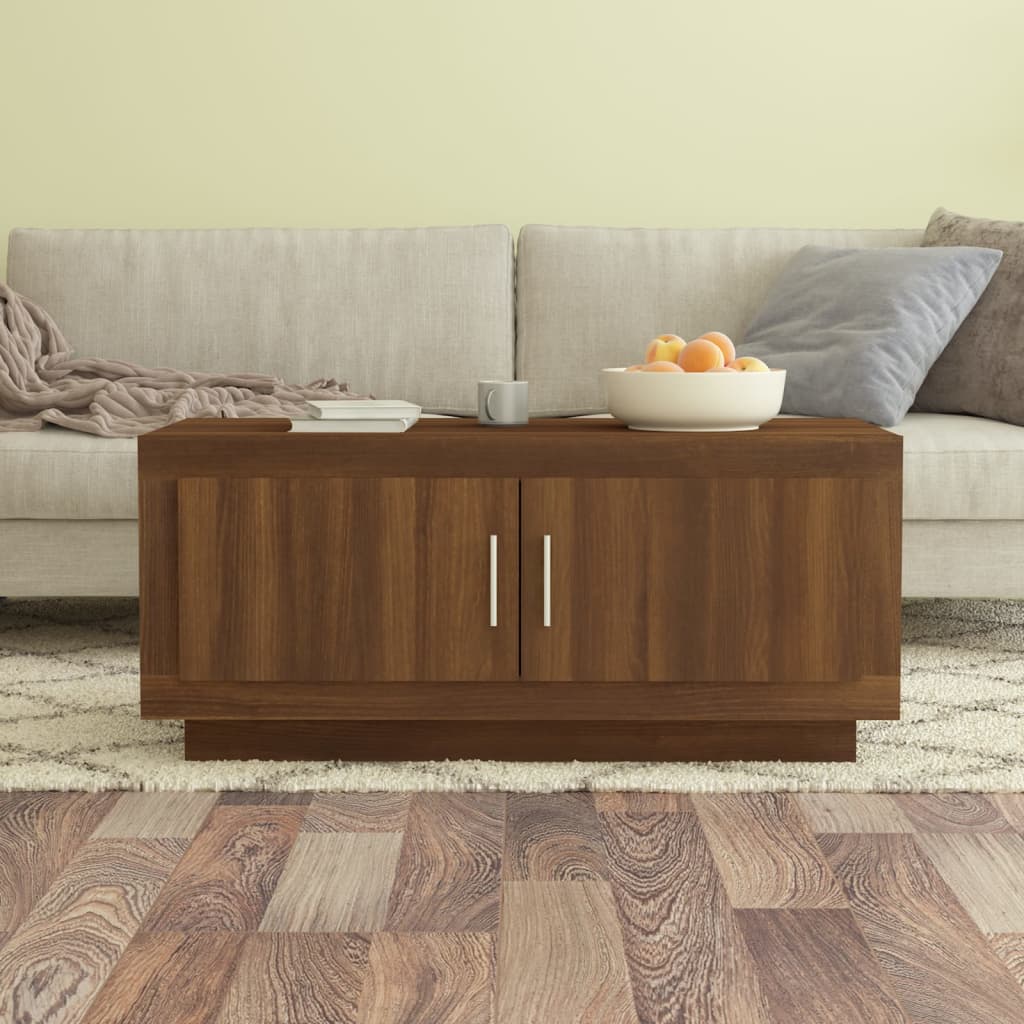 Table basse Chêne marron 102x50x45 cm Bois d'ingénierie - XIOS