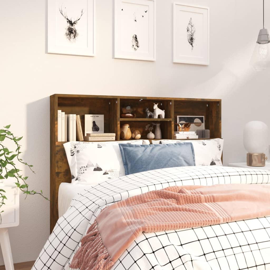 Armoire de tête de lit Chêne fumé 120x19x103,5 cm - XIOS