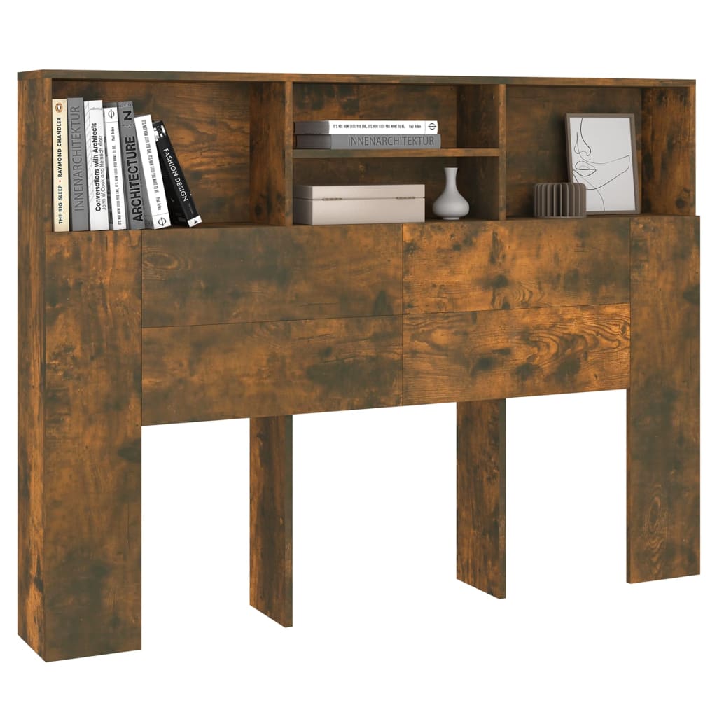 Armoire de tête de lit Chêne fumé 140x19x103,5 cm - XIOS
