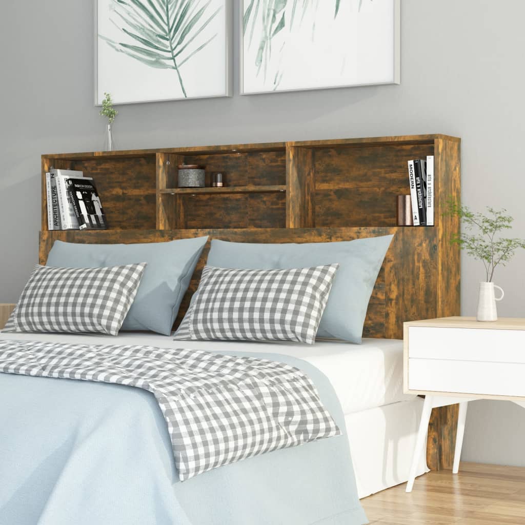Armoire de tête de lit Chêne fumé 160x19x103,5 cm - XIOS