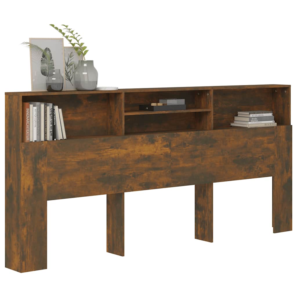 Armoire de tête de lit Chêne fumé 220x19x103,5 cm - XIOS